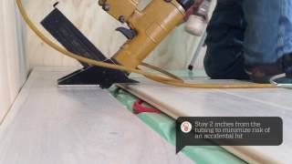 Installing Hardwood Over Warmboard radiant panels [upl. by Lladnew]