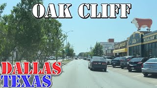 Oak Cliff  Dallas  Texas  4K Neighborhood Drive [upl. by Jephum]