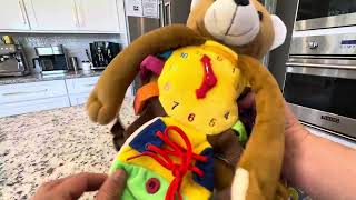 Buckle Toy Bear Backpack Toddler Backpack amp Stuffed Animal Learning Activity Review [upl. by Aushoj]