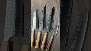 Yoshimi Kato R2 MINAMO Hammered Chefs Knives with Urushi Lacquered Oak Handle Dark Brown [upl. by Liam]