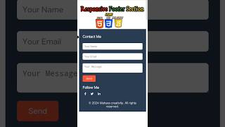 Responsive Footer Section using html css amp javascript codingshorts responsivefootersection [upl. by Rie90]