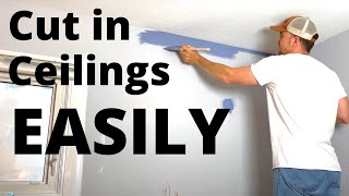 Pro Tips to Cut in Ceiling Paint EASILY [upl. by Anelak]