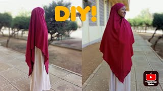 Jilbab tutorial  Khimar tutorial  How to cut and sew jilbabkhimar easily DIY how to make khimar [upl. by Nalyt]