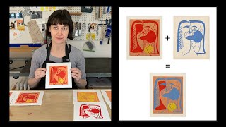 Artist Demonstrating Picasso’s Reduction Linocut Technique [upl. by Filide884]