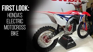 First Look Hondas Electric Powered CR Motocross Bike Prototype [upl. by Uuge]