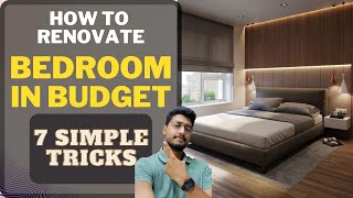 7 simple tricks to DESIGN amp MAKEOVER your Bedroom in BUDGET without Changing floor Paint Ceiling [upl. by Ecinaj]