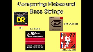 Flatwound strings comparison DR vs La bella vs Rotosound vs Jim dunlop [upl. by Nnyloj]