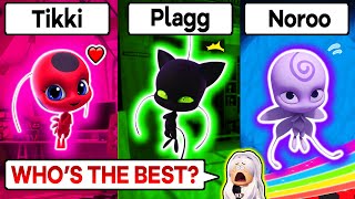 TIKKI VS PLAGG VS NOOROO Roblox Miraculous Kwamis [upl. by Kellina]