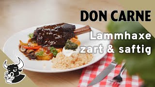 Geschmorte Lammhaxe  saftig amp zart  Rezept  DON CARNE [upl. by Ecnirp]