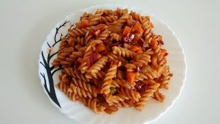 Pasta with schezwan sauce Quick and easy pasta recipe [upl. by Ymaj]