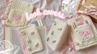 how to crochet cute book covers ANY size  easy tutorial [upl. by Dutch]