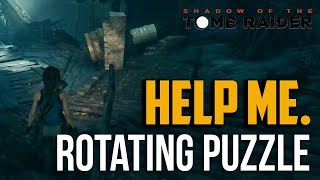 Shadow of the Tomb Raider  Rotating Platform Mine Cart Rope Puzzle Solution in Cozumel [upl. by Oinoitna]