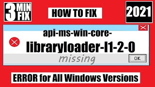 𝟚𝟘𝟚𝟙 How To Fix apimswincorelibraryloaderl120dll Missing Error Windows 10 32 bit64 bit [upl. by Eimirej]