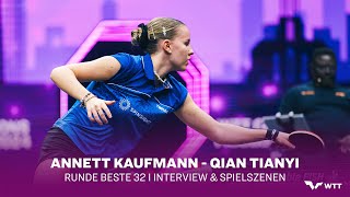 Annett Kaufmann  Qian Tianyi I WTT Champions 2024 Frankfurt [upl. by Axela]