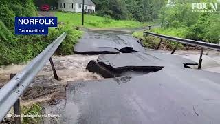 Footage Severe flooding hits Northeastern US [upl. by Airdnazxela815]