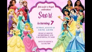 Disney Princess Birthday Invitations Editable Instant Download FREE  DIGITAL [upl. by Gnik]