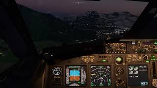 Landing with the 737 between the high alps on a closed airport Mollis Switserland [upl. by Ominorej207]