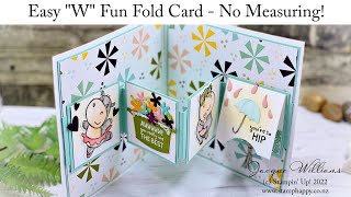 Easy quotWquot Fun Fold Card  No Measuring Required with the Hippest Hippos Bundle [upl. by Wynny]