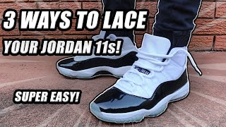 Different Ways To Lace Your Jordan 11s  Featuring Concord 11s [upl. by Arba625]