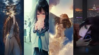 100sad depressed aesthetic anime girl pictures for wallpapers profile covers [upl. by Atlas]