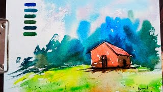 Watercolor Tutorial  Landscape Painting  BFA [upl. by Sialac]