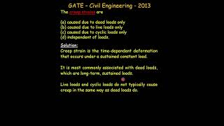 Creep Strain associated with dead loads live loads or cyclic loads  Concrete Technology [upl. by Edylc9]