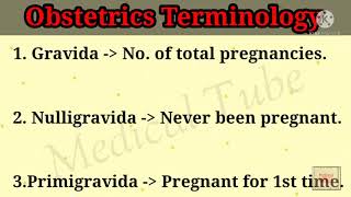 Medical Obstetrics terminology Part1 [upl. by Lilli]