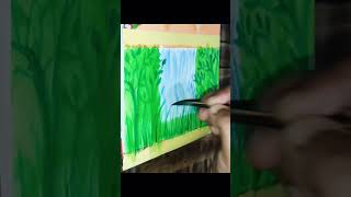 Lets paint a beautiful landscape painting art landscape nature drawing viralvideo shorts [upl. by Alleacim118]