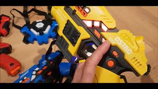 Review of Vatos Laser Tag Gun Toy Set 3rd generation with water mister [upl. by Labaw]