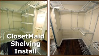 How To Install ClosetMaid ShelfTrack Wire Shelving 7x4 Closet [upl. by Mordecai]