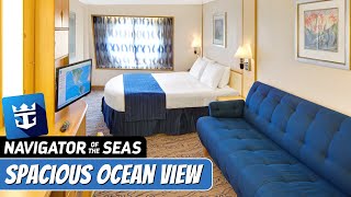 Navigator of the Seas  Spacious Ocean View Stateroom Tour amp Review  Royal Caribbean [upl. by Eitteb]