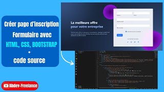 Créer une Page dInscription Responsive  Formulaire avec HTML CSS Bootstrap  Code Source [upl. by Estele]