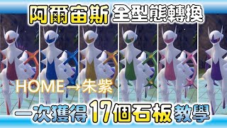 【寶可夢朱紫】阿爾宙斯全17屬性石板獲得教學 amp 各屬性型態變換 Pokémon SV Pokemon Home [upl. by Franz945]