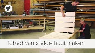 ligbed van steigerhout maken  vtwonen  doehetzelf [upl. by Stoller]