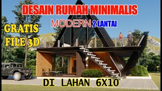 DESAIN RUMAH MINIMALIS MODERN 2 LANTAI  BENTUK UNIK [upl. by Tserof336]