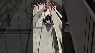 Glass bridge cracking prank 😂 See reactions 🤣 funny [upl. by Laehcor]