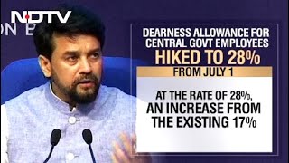 Dearness Allowance For Central Government Employees Hiked To 28 From July 1 [upl. by Cynthy257]