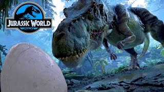 REAL Angry TREX Mommy amp Baby Dinosaur Eggs Jurassic Family Fun Amusement Park Virtual Reality [upl. by Kapeed]