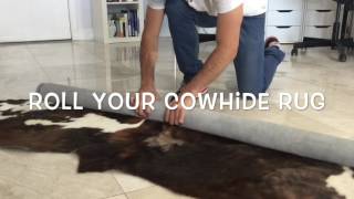 How to Remove the Creases of your Cowhide Rug [upl. by Ahsakal]