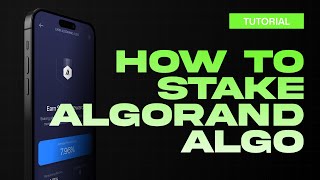 How to stake Algorand ALGO  Algorand Staking [upl. by Stroud968]