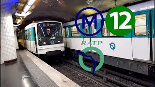 Métro Ligne 12  Son très puissant 042 À bord dun MF67 A2 Pte de Versailles à Convention 4K [upl. by Corrinne]