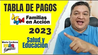 👉💰 TABLA DE PAGOS de FAMILIAS EN ACCION Para el 2023 en SALUD y EDUCACION✅ [upl. by Osnola473]