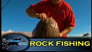 Rock fishing for Rays  Totally Awesome Fishing Show [upl. by Michi458]