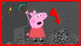 Peppa pig breaks the bedrock in Minecraft Cartoon parody [upl. by Asiaj83]