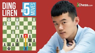 Ding Lirens 5 Most Brilliant Chess Moves [upl. by Ahtibbat]