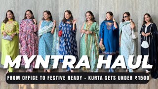 MYNTRA HAUL  TRANSFORM EVERYDAY KURTAS FOR FESTIVE OCCASION [upl. by Telracs]