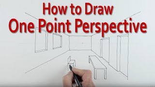 How to Draw 1Point Perspective for Beginners A Hallway [upl. by Sadoc]