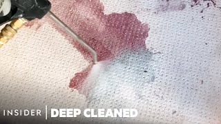 How A Professional Steam Cleaner Removes Wine Stains From Carpets  Deep Cleaned [upl. by Elad301]