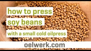 soy bean oil pressing with small cold oilpress  made in germany [upl. by Zipnick]