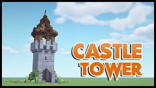 Minecraft How to Build a castle Tower  Tutorial [upl. by Evreh233]